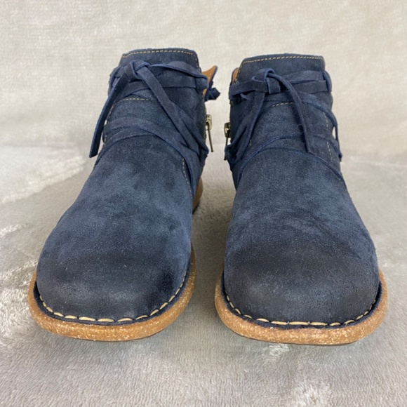 Born Tarkiln Women's Ankle Boots Size 7.5 Blue Suede Distress Booties NEW - Picture 5 of 9
